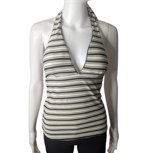 Unbranded Reversible Women's Tankini, Black Motif and Striped Print sz S - Picture 5 of 9